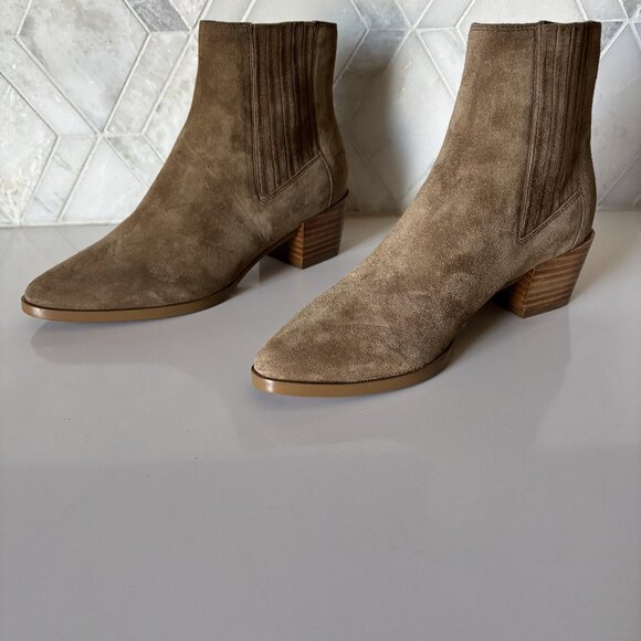 Rag & Bone Size 35/4.5 Brown Gray Grey Ankle Boot Pull On Rover Chelsea Boot - Picture 4 of 10